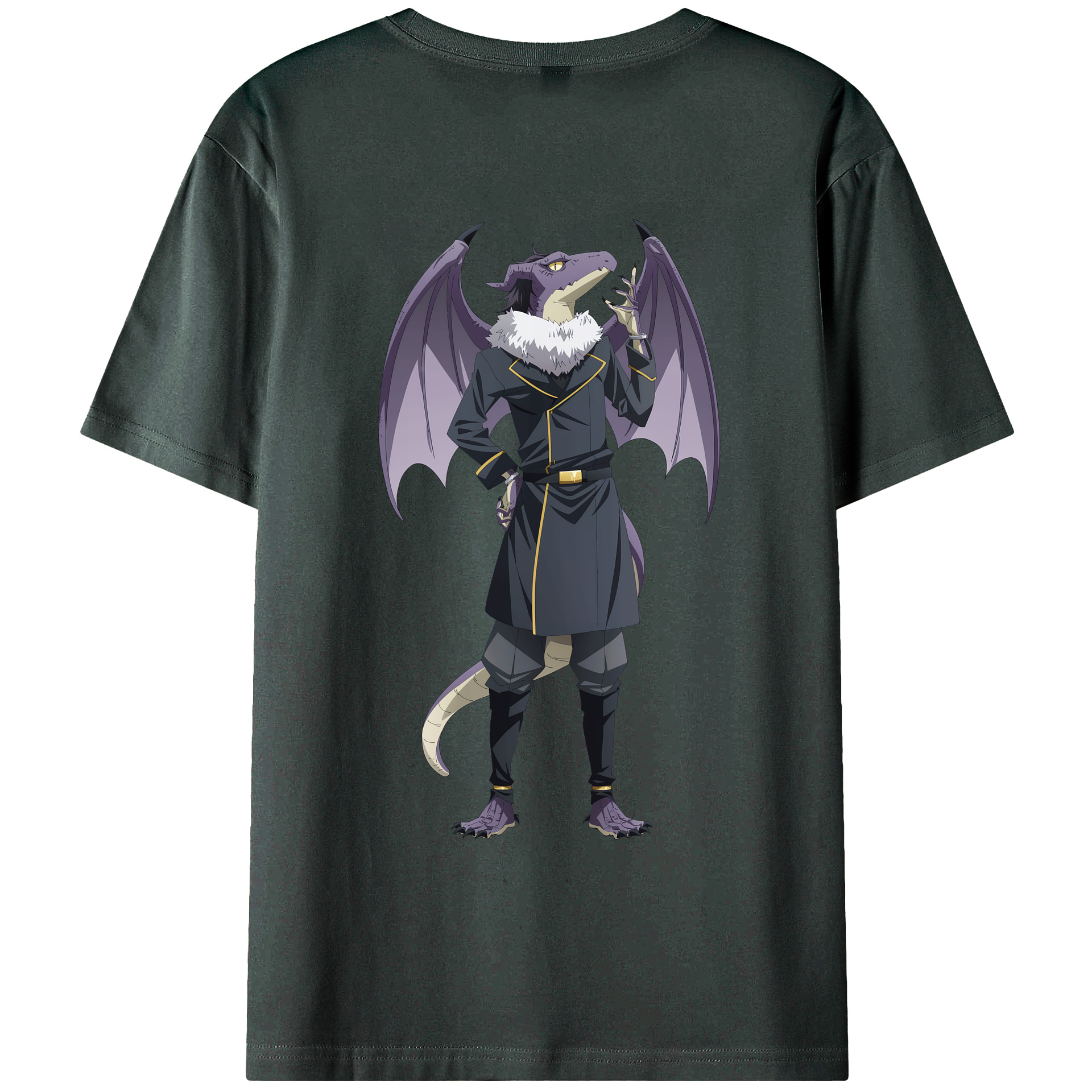 （画像用） 転スラ Regarding Reincarnated to Slime 綿100％ メンズ半袖Tシャツ（バックプリント） 通気性